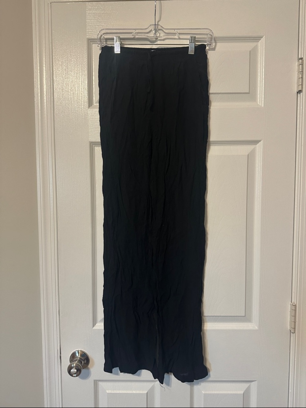 Bershka Black Wide-Leg Pull-On Pants